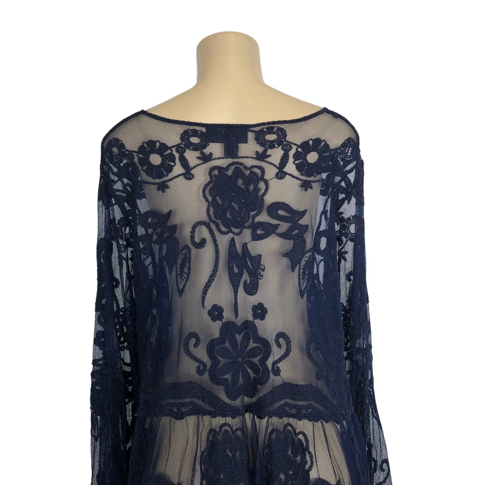 Lane Bryant Sheer Lace Flare Sleeve Babydoll Tunic Top 18/20 Whimsigoth Witchy - Picture 8 of 13